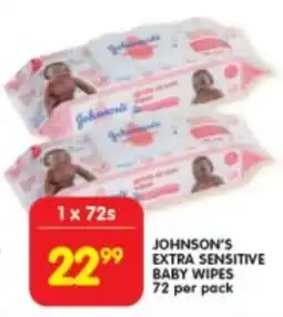 Shoprite Johnson's extra sensitive baby wipes offer