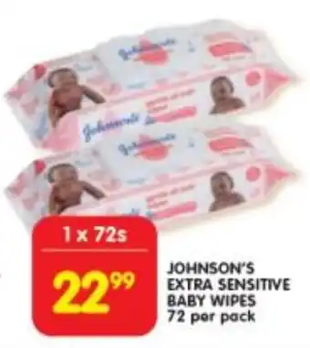 Shoprite Johnson's extra sensitive baby wipes offer