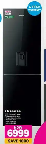 Game Hisense 305L Bottom Freezer Fridge H415 BMI-WD offer