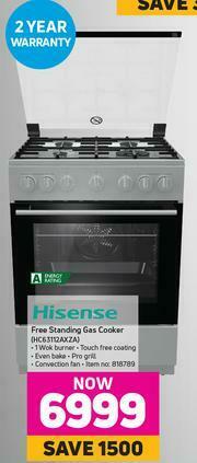 Hisense Free Standing Gas Cooker HC63112AXZA