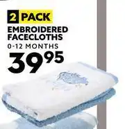 Ackermans Ackerman Baby Company 2 Pack Embroidered Facecloths (0-12 Months) offer