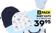 Ackermans Ackerman Baby Company 2 Pack Baby Hats (0-3 Months) offer