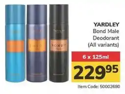 Jumbo YARDLEY Bond Male Deodorant offer