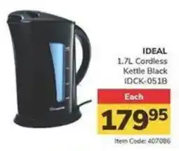 Jumbo IDEAL Cordless Kettle Black offer