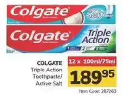 Jumbo COLGATE Triple Action Toothpaste Active Salt offer