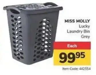 Jumbo MISS MOLLY Lucky Laundry Bin Grey offer