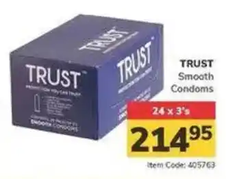 Jumbo TRUST Smooth Condoms offer