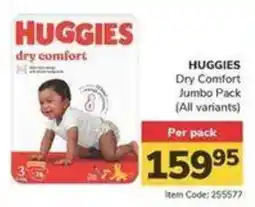 Jumbo HUGGIES Dry Comfort Jumbo Pack offer