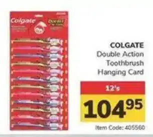 Jumbo COLGATE Double Action Toothbrush Hanging Card offer