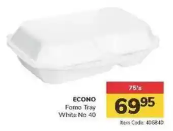 Jumbo ECONO Fomo Tray White No 40 offer