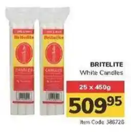 Jumbo BRITELITE White Candles offer