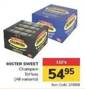 Jumbo MISTER SWEET Champion Toffees offer