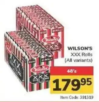 Jumbo WILSON'S XXX Rolls offer