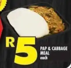 Shoprite Pap & cabbage meal offer