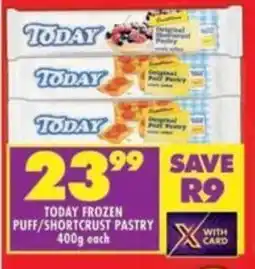 Shoprite Today frozen puff/shortcrust pastry offer