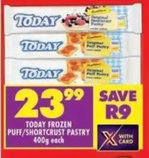 Shoprite Today frozen puff/shortcrust pastry offer