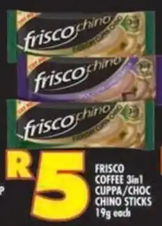 Shoprite Frisco coffee 3in1 cuppa/choc chino sticks offer