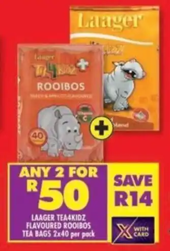 Shoprite Laager tea4kidz flavoured rooibos tea bags offer