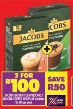 Shoprite Jacobs instant cappuccino/ mocha coffee sticks all variants offer