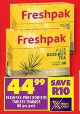 Shoprite Freshpak pure rooibos tagless teabags offer