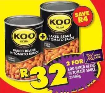 Shoprite Koo baked beans in tomato sauce offer