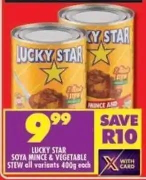 Shoprite Lucky star soya mince & vegetable stew all variants offer