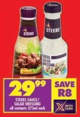 Shoprite Steers sauce/ salad dressing all variants offer