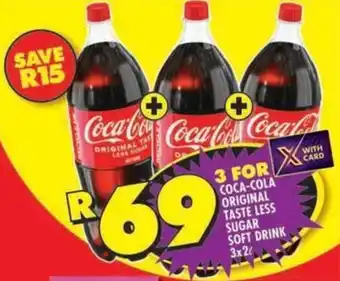 Shoprite Coca-cola original taste less sugar soft drink offer