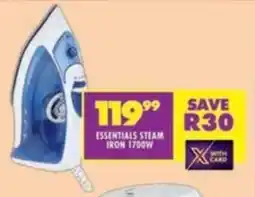 Shoprite Essentials steam iron 1700w offer