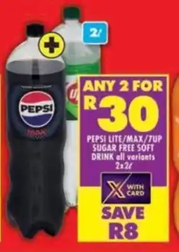 Shoprite Pepsi lite/max/7up sugar free soft drink all variants offer