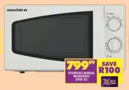 Shoprite Essentials manual microwave oven offer