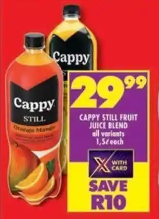 Shoprite Cappy still fruit juice blend all variants offer