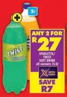 Shoprite Sparletta/ twist soft drink all variants offer