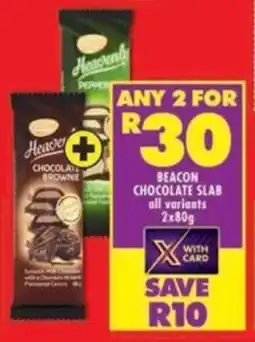 Shoprite Beacon chocolate slab all variants offer