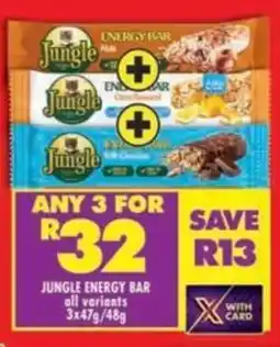 Shoprite Jungle energy bar all variants offer