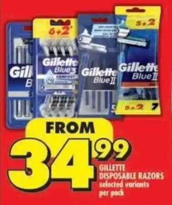 Shoprite Gillette disposable razors selected variants offer