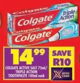 Shoprite Colgate active salt/ triple action toothpaste offer