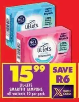 Shoprite Lil-lets smartfit tampons all variants offer