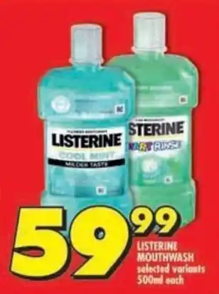 Shoprite Listerine mouthwash selected variants offer