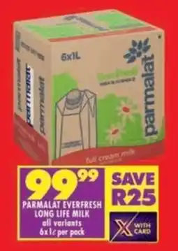 Shoprite Parmalat everfresh long life milk all variants offer