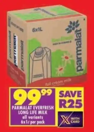 Shoprite Parmalat everfresh long life milk all variants offer