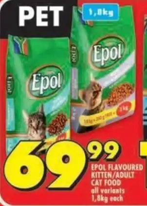 Shoprite Epol flavoured kitten/adult cat food all variants offer