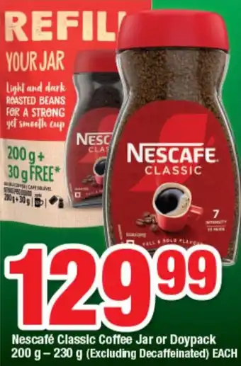 OK Foods Nescafé Classic Coffee Jar or Doypack (Excluding Decaffeinated) offer