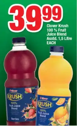 OK Foods Clover Krush 100% Fruit Juice Blend Asstd. offer