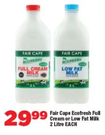 OK Foods Fair Cape Ecofresh Full Cream or Low Fat Milk offer