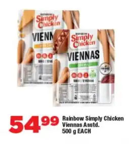 OK Foods Rainbow Simply Chicken Viennas Asstd. offer