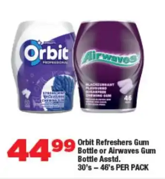 OK Foods Orbit Refreshers Gum Bottle or Airwaves Gum Bottle Asstd. offer