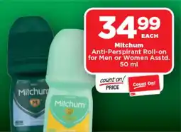 OK Foods Mitchum Anti-Perspirant Roll-on for Men or Women Asstd. offer