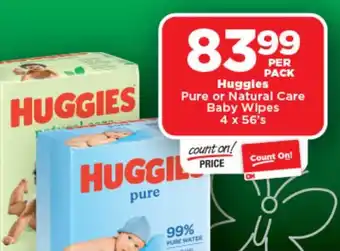 OK Foods Huggies Pure or Natural Care Baby Wipes offer