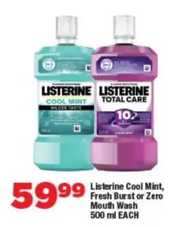 OK Foods Listerine Cool Mint, Fresh Burst or Zero Mouth Wash offer